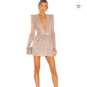 Ruffled long sleeve cocktail dress